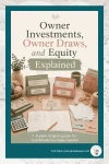 Pinterest graphic for handmade business owners explaining owner investments, owner draws, and equity in plain English.