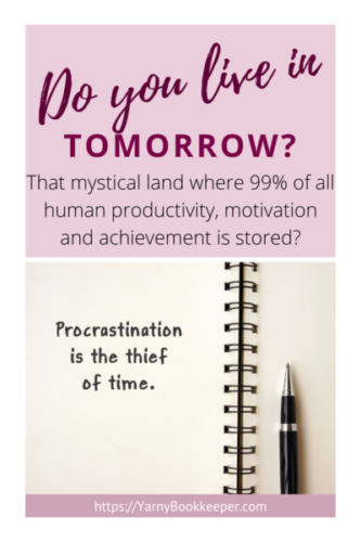 Procrastination + excuses = lack of productivity which leads to a bunch of things piling up and then total overwhelm.