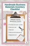 Materials inventory checklist on a clipboard