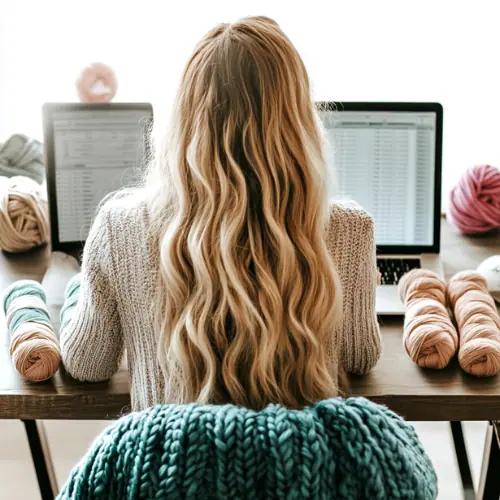 woman using spreadsheets for bookkeeping